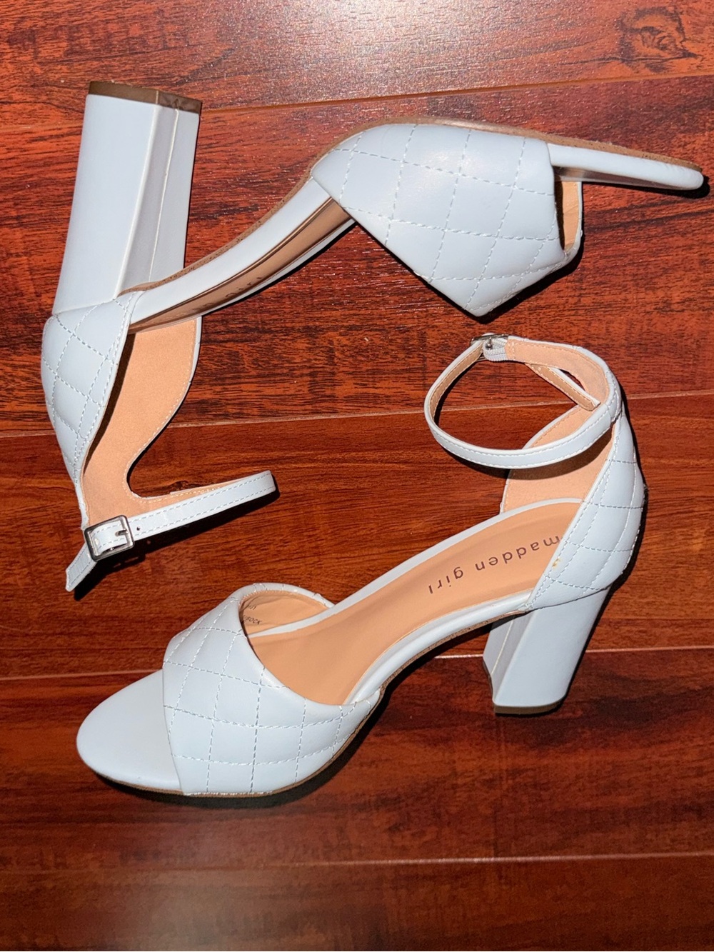 Madden Girl Baby Blue Quilted Block Heel